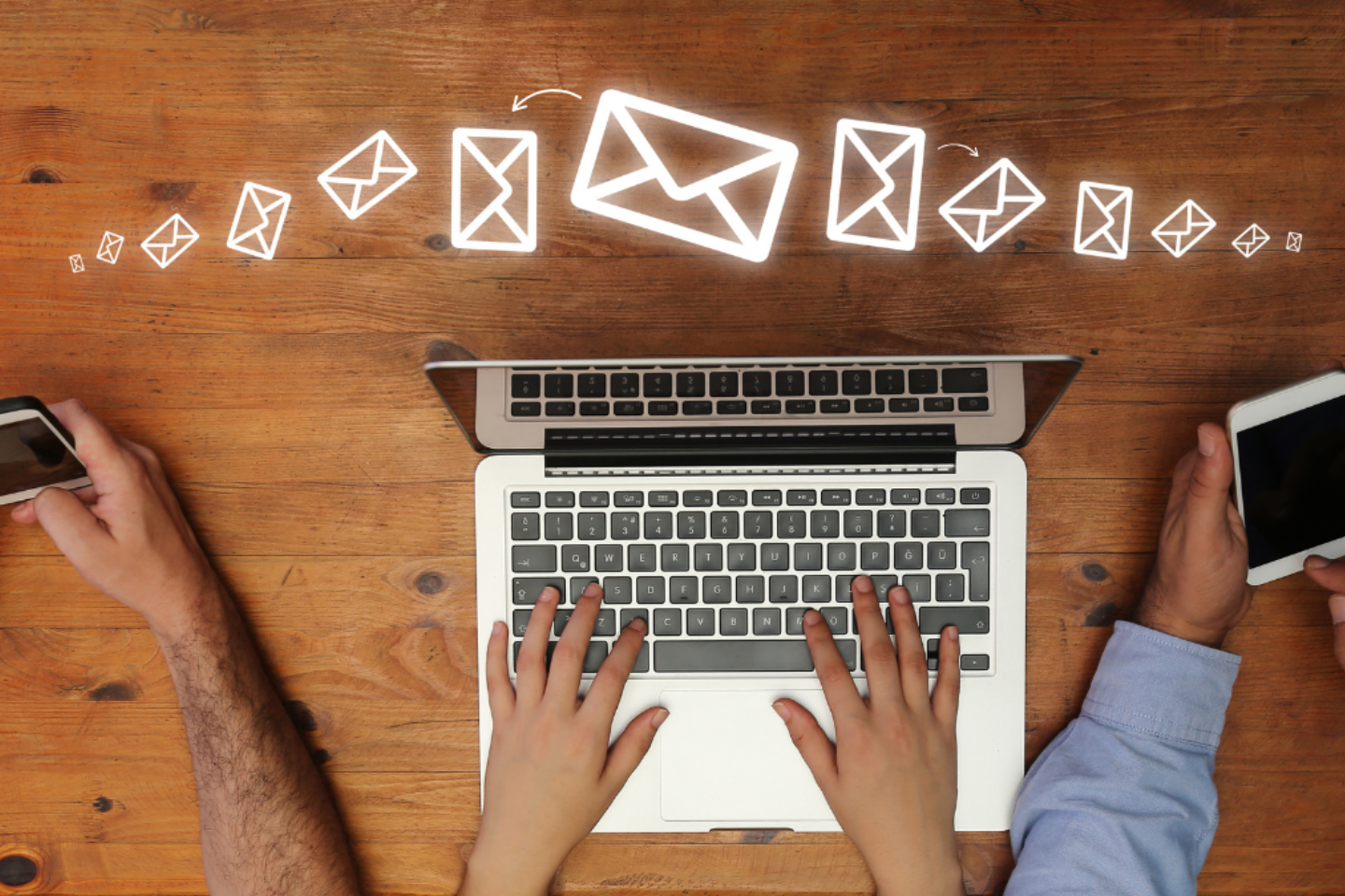 Sending welcome emails on laptop 1