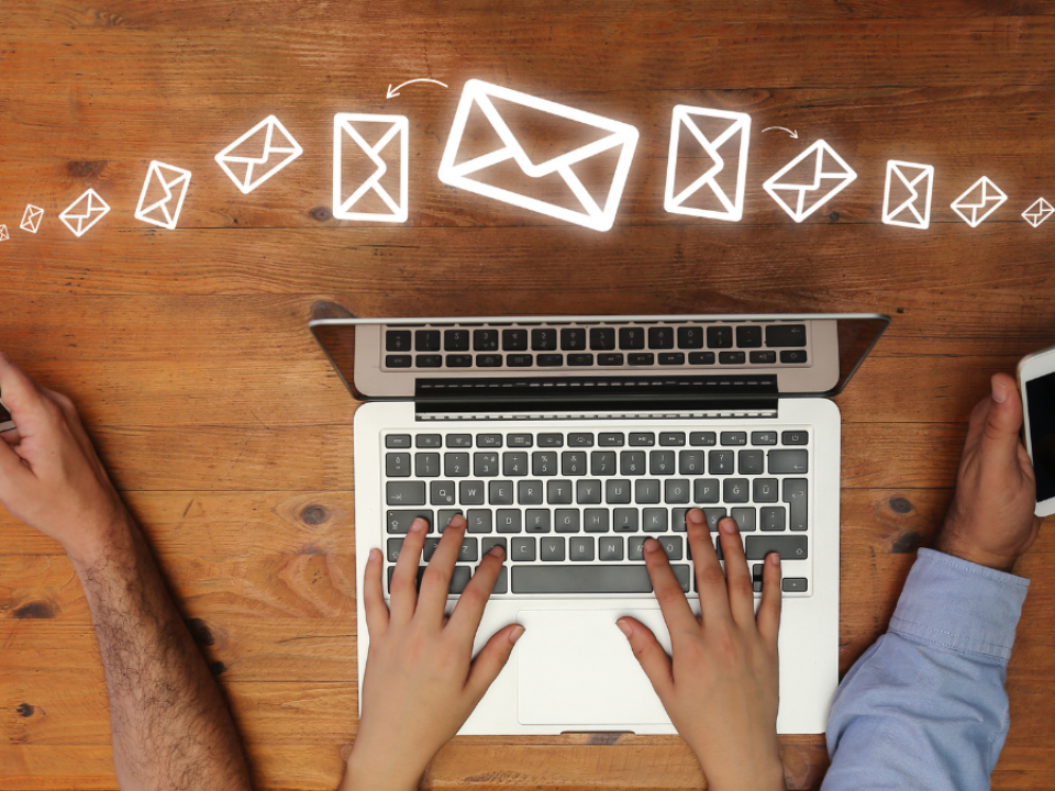 Sending welcome emails on laptop 1